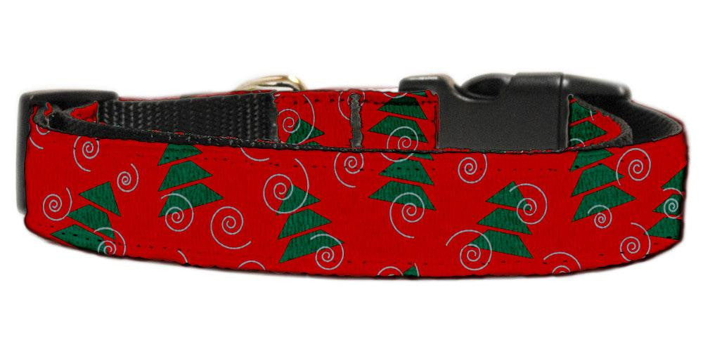 Christmas Trees Nylon and Ribbon Collars . Large