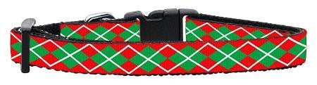 Christmas Argyle Nylon Ribbon Collar Cat Safety