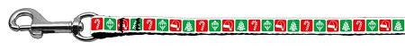 Timeless Christmas Nylon Ribbon Leash 3-8 inch wide 4ft Long