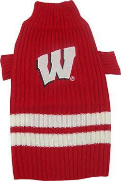 Wisconsin Badgers Pet Sweater LG