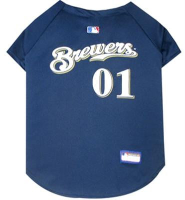 Milwaukee Brewers Baseball Dog Jersey Large