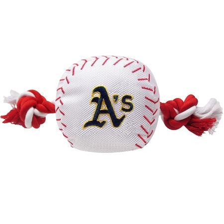 Oakland A's Nylon Baseball Rope Pet Toy