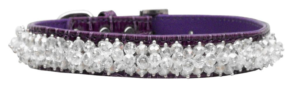 Faux Croc Beaded Collar Purple Large