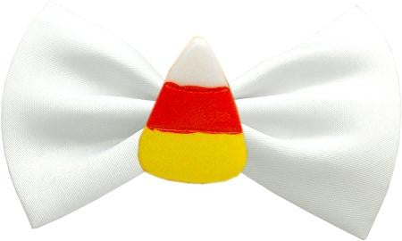 Candy Corn Chipper White Pet Bow Tie