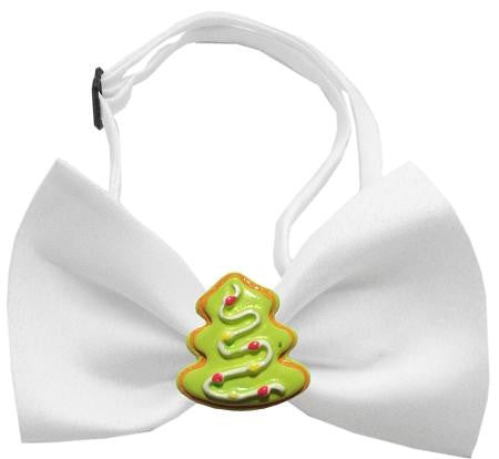 Christmas Tree Chipper White Pet Bow Tie