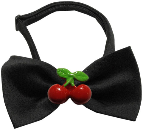 Red Cherry Chipper Black Bow Tie