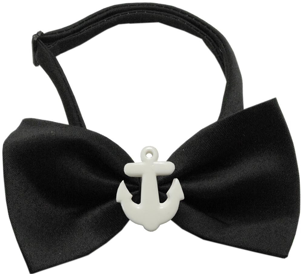 White Anchors Chipper Black Bow Tie