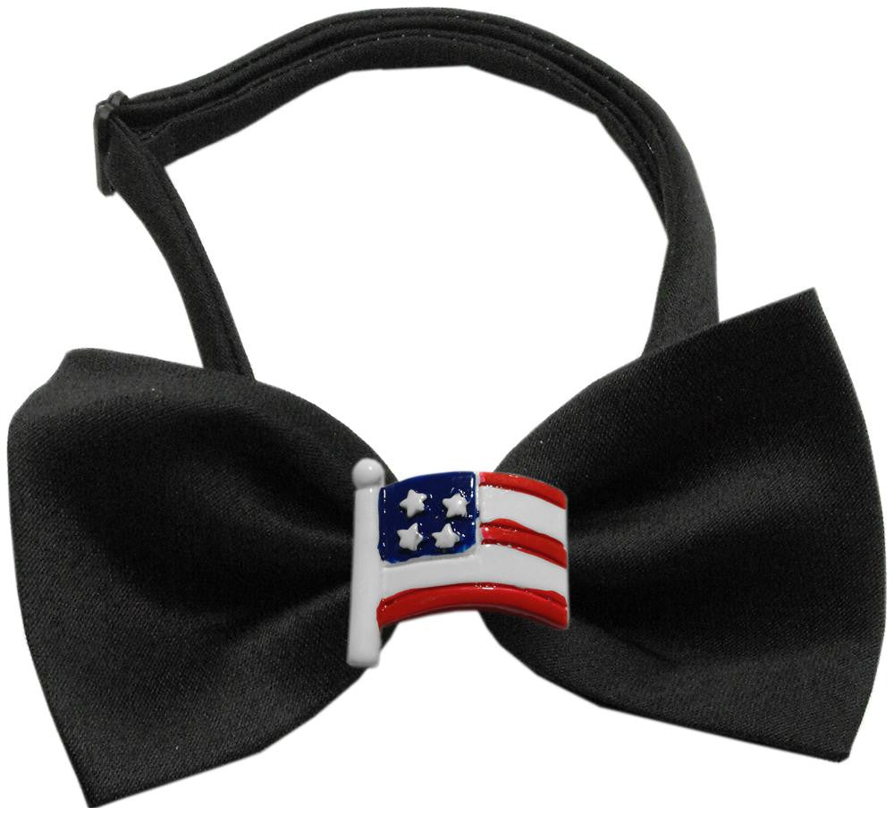 American Flag Chipper Black Bow Tie