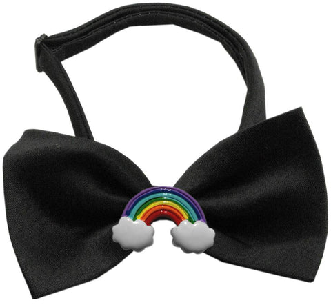 Rainbow Chipper Black Bow Tie