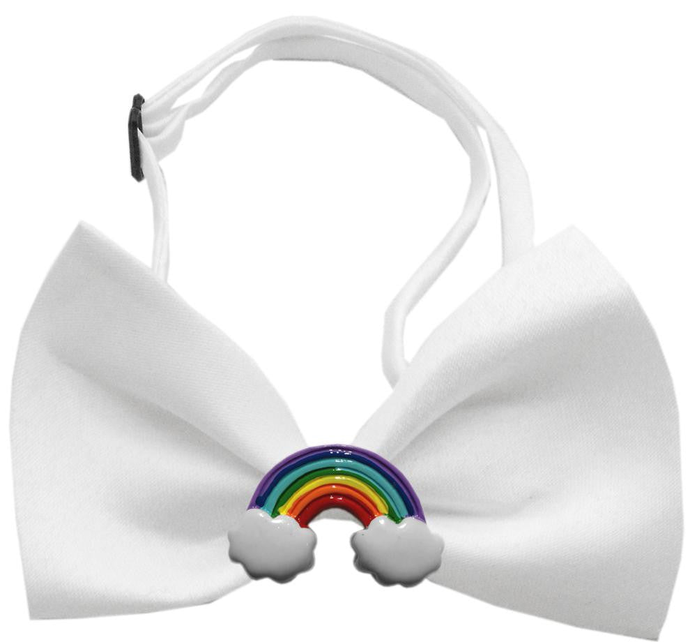 Rainbow Chipper White Bow Tie