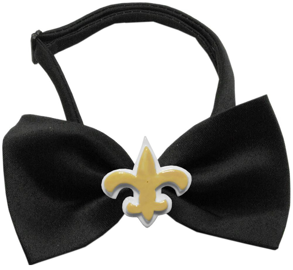 Gold Fleur de Lis Chipper Black Bow Tie