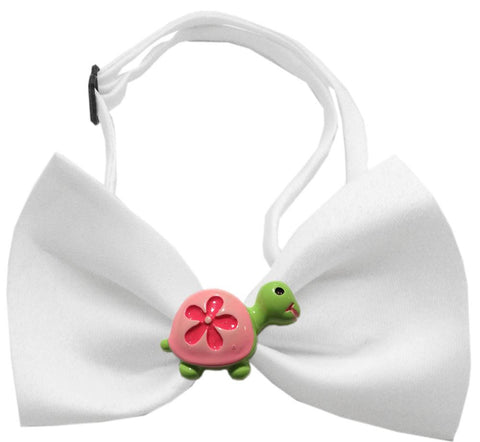 Turtle Chipper White Bow Tie