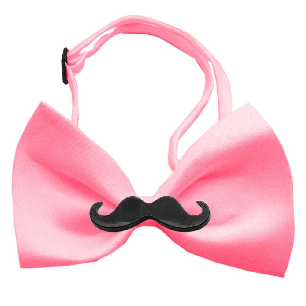 Black Moustache Bubblegum Pink Bow Tie