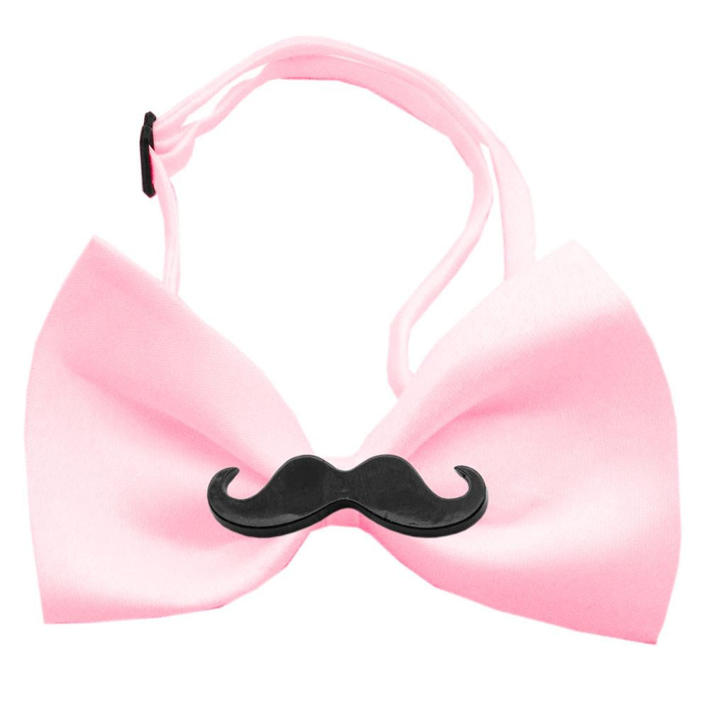 Black Moustache Light Pink Bow Tie