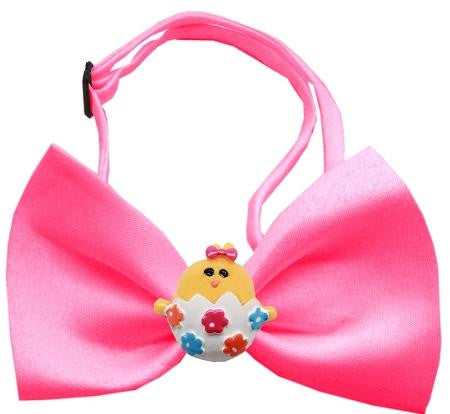 Easter Chick Chipper Hot Pink Bow Tie