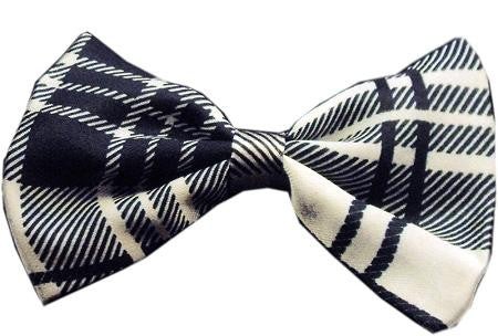 Dog Bow Tie Plaid White