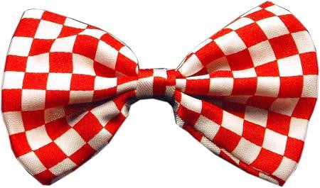 Dog Bow Tie Checkered Red