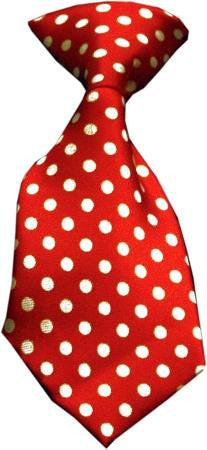 Dog Neck Tie Swiss Dot Red