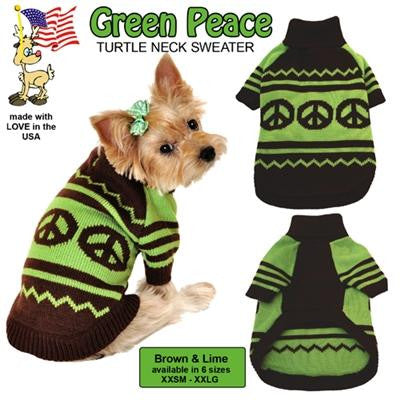 Green Peace Pet Sweater Size XS