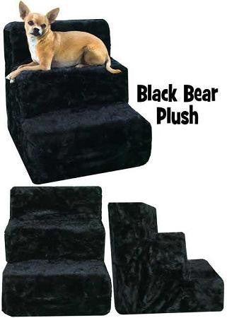 Black Bear Plush Pet Steps