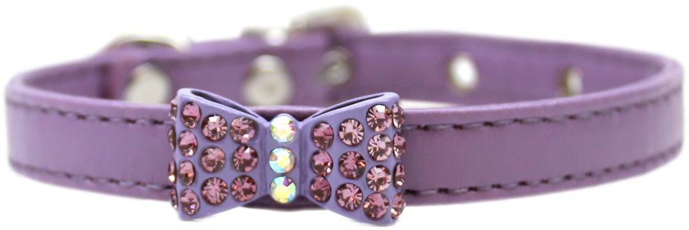 Bow-dacious Crystal Dog Collar Lavender Size 14