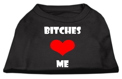 Bitches Love Me Screen Print Shirts Black  Med (12)