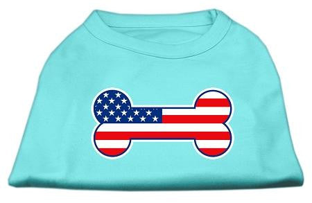 Bone Shaped American Flag Screen Print Shirts  Aqua M (12)