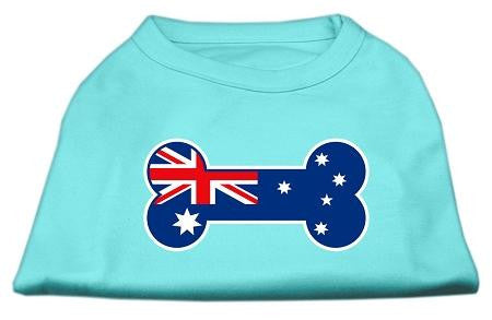 Bone Shaped Australian Flag Screen Print Shirts Aqua M (12)