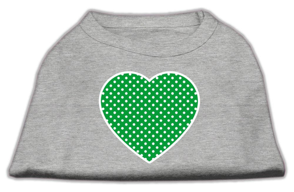 Green Swiss Dot Heart Screen Print Shirt Grey Med (12)