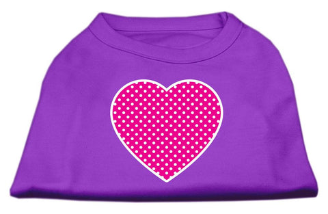 Pink Swiss Dot Heart Screen Print Shirt Purple Lg (14)