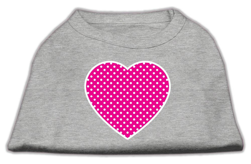 Pink Swiss Dot Heart Screen Print Shirt Grey Med (12)