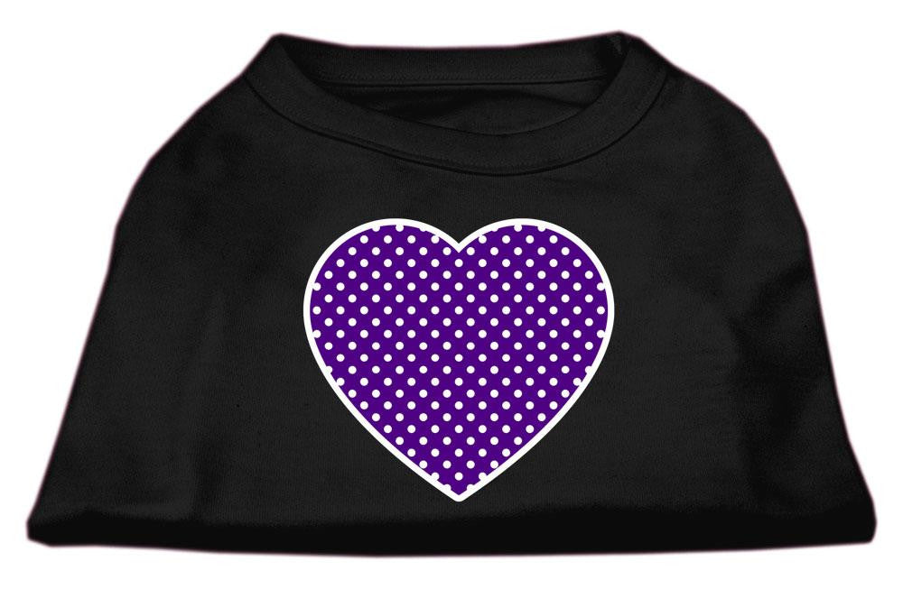 Purple Swiss Dot Heart Screen Print Shirt Black Lg (14)