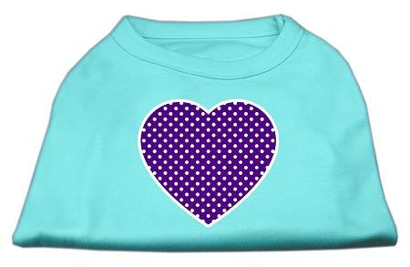 Purple Swiss Dot Heart Screen Print Shirt Aqua Med (12)