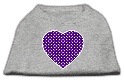 Purple Swiss Dot Heart Screen Print Shirt Grey Med (12)