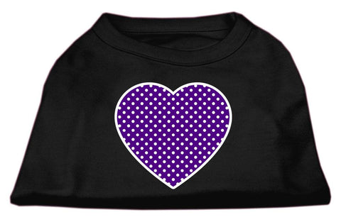 Purple Swiss Dot Heart Screen Print Shirt Black XL (16)