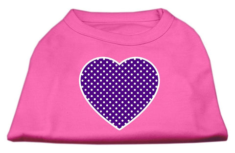 Purple Swiss Dot Heart Screen Print Shirt Bright Pink XXXL (20)