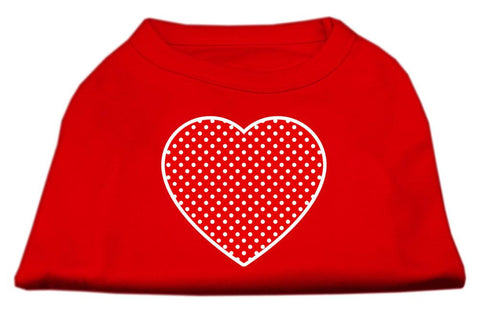 Red Swiss Dot Heart Screen Print Shirt Red Lg (14)