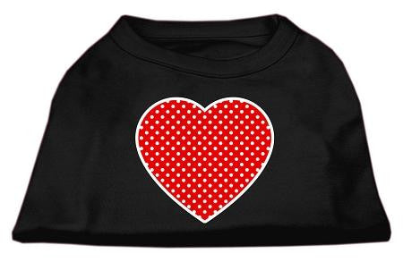 Red Swiss Dot Heart Screen Print Shirt Black Med (12)