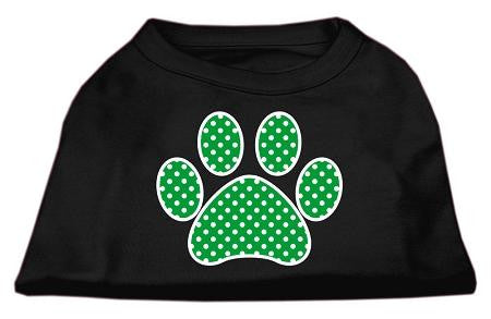 Green Swiss Dot Paw Screen Print Shirt Black Med (12)