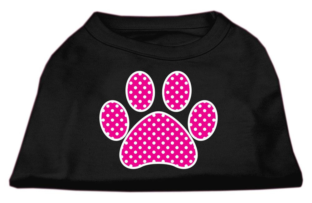 Pink Swiss Dot Paw Screen Print Shirt Black Lg (14)