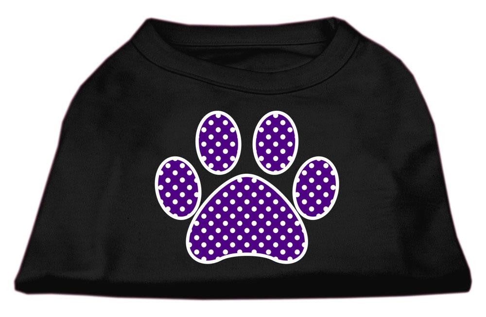 Purple Swiss Dot Paw Screen Print Shirt Black Lg (14)