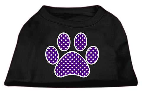 Purple Swiss Dot Paw Screen Print Shirt Black XL (16)