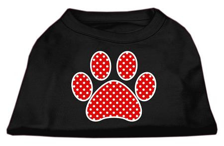 Red Swiss Dot Paw Screen Print Shirt Black Lg (14)