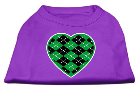 Argyle Heart Green Screen Print Shirt Purple Lg (14)