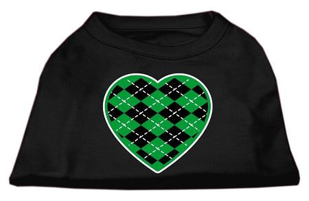 Argyle Heart Green Screen Print Shirt Black Med (12)