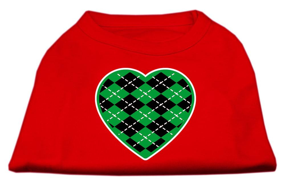 Argyle Heart Green Screen Print Shirt Red XXXL (20)