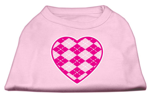 Argyle Heart Pink Screen Print Shirt Light Pink XS (8)