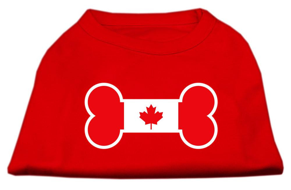 Bone Shaped Canadian Flag Screen Print Shirts Red XS (8)