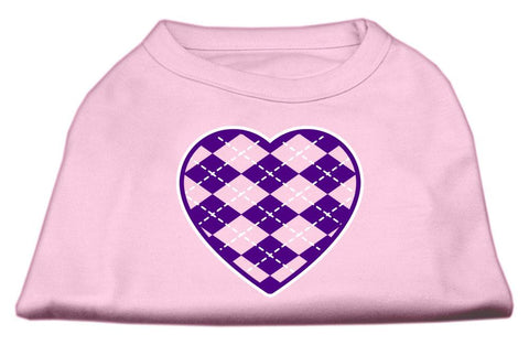 Argyle Heart Purple Screen Print Shirt Light Pink Sm (10)