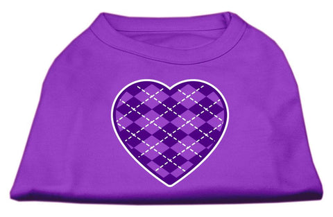 Argyle Heart Purple Screen Print Shirt Purple XL (16)